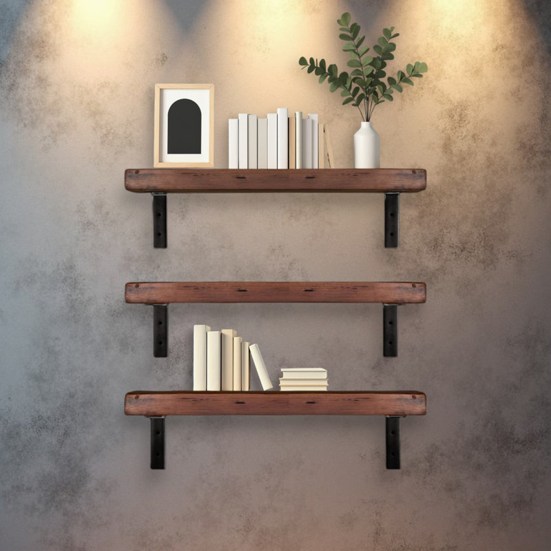 Tablette en bois de pin massif 3 pièces, H 7,25 po x l 20 po x P 6 po