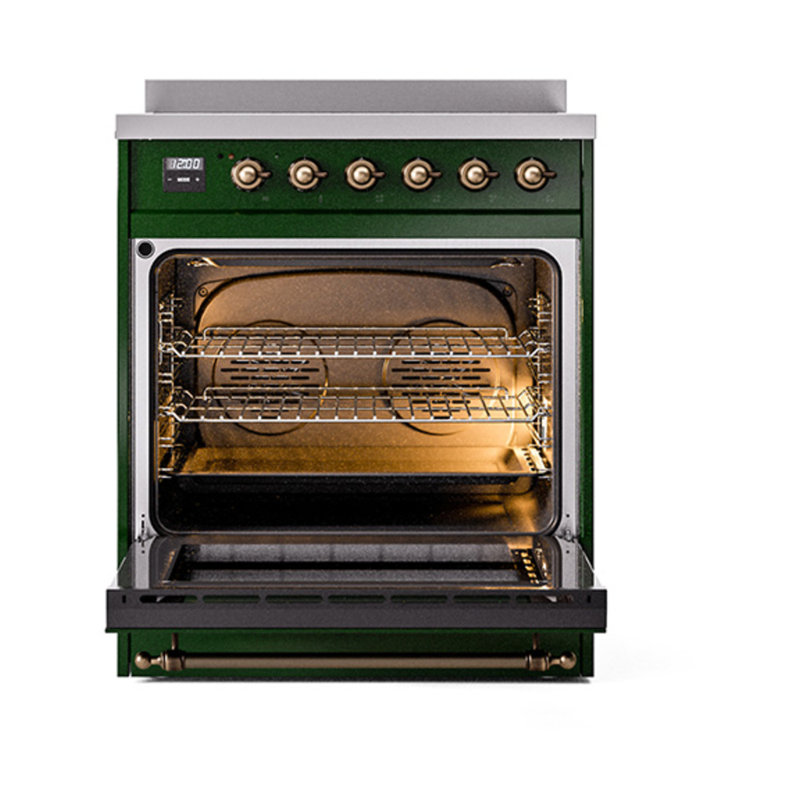 ILVE Nostalgie II Noblesse 30 in Induction Range, Emerald Green/Bronze