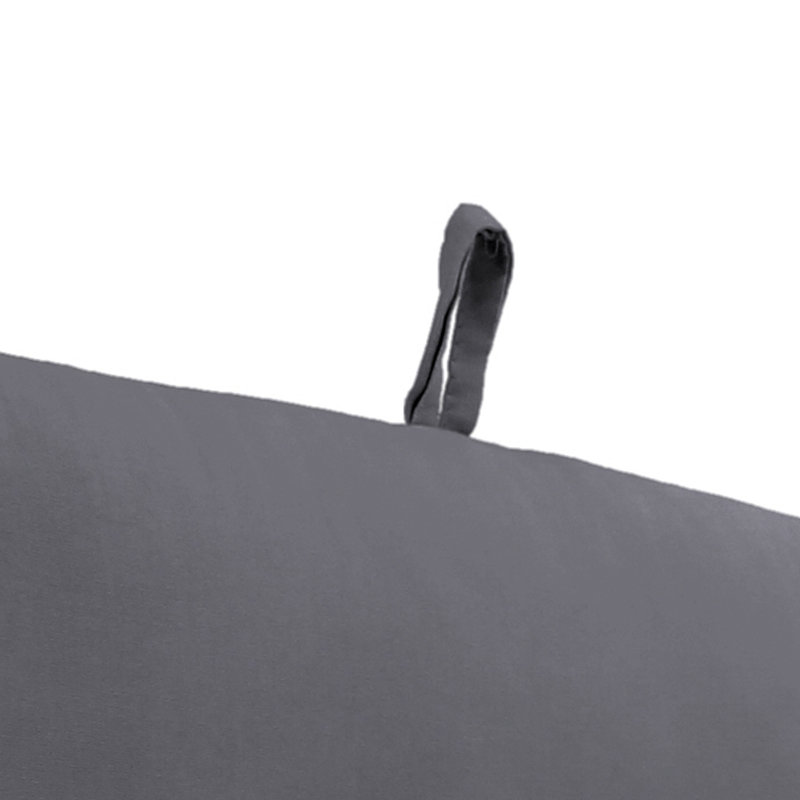 22" x 44" Outdoor Chair Cushion with Ties and Loop, Canvas Charcoal