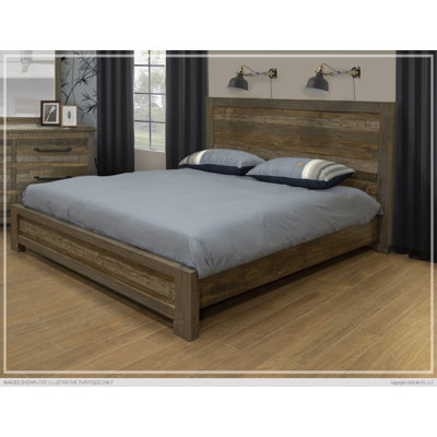Lit standard en bois massif Fishburne