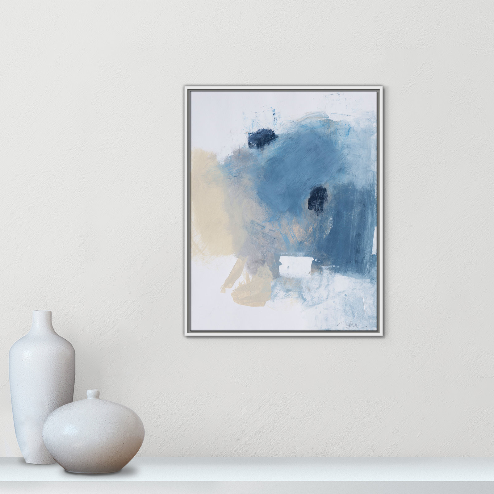 Runa "Coastal Carnival I" Print, White Floater Framed Canvas, No Mat, 29.5" H x 23.5" W x 2" D