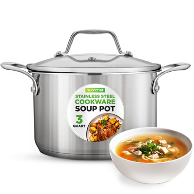 Batterie de cuisine 3 pte Marmite en acier inoxydable avec couvercle