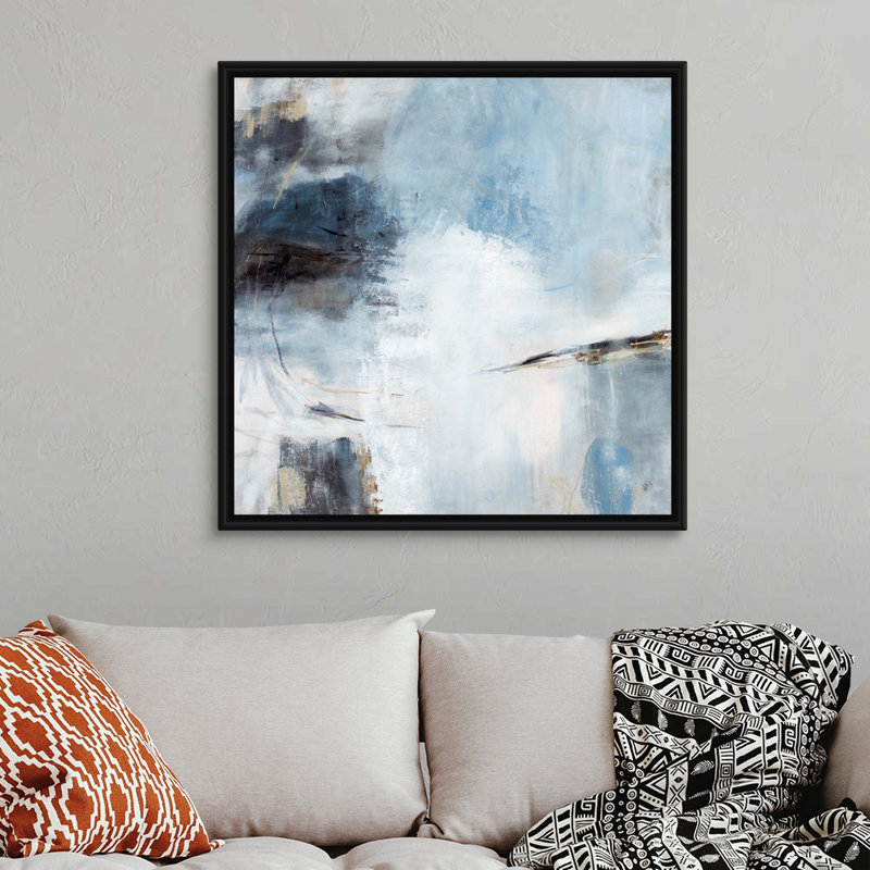 «White Earth» par Jodi Maas - reproduction d'art sur toile, H 38 po x l 38 po x P 1,75 po, Cadre flottant noir
