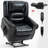Power Lift Recliner Chair Heat Massage Dual Motor Infinite Position Up to 350 LBS, Genuine Leather, Heavy Duty Motion Mechanism with USB Ports, Black-1394383046
