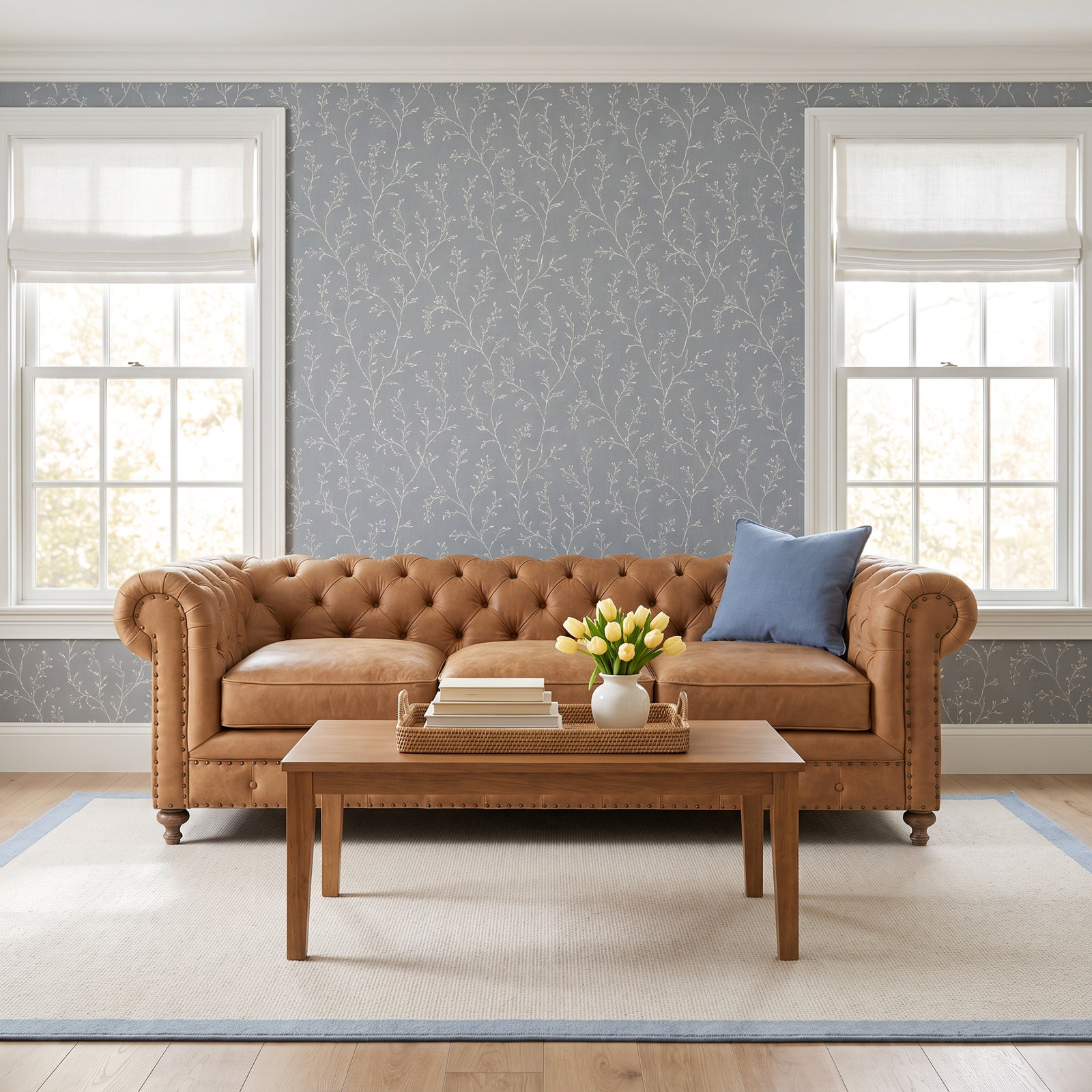 Hayes Berkeley Sofa, Tan Genuine Leather