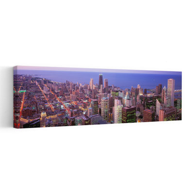 Chicago Illinois USA 1 Piece Wrapped Canvas Panoramic Wall Art