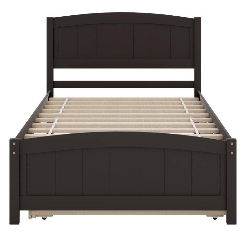 Lit plateforme avec lit gigogne, Espresso
