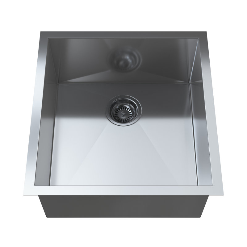 Cantrio KSS-1920-0 19-inch 18-Gauge 304 Stainless Steel Undermount Kitchen Sink