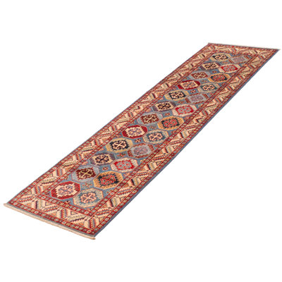 Tapis de couloir nouvel âge en laine bleu 2 pi 7 po x 9 pi 9 po Yuni