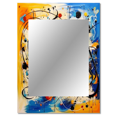 All That Jazz Colorful Joy IV - Abstract Collages Mirror, Modern Decorative Wall Mirror, Printed Metal Art