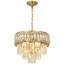 Lustre 4 lumières en cristal et métal K9 à 4 lumières - Chaîne réglable pour plafonds inclinés, éclairage élégant pour la salle à manger / le salon / la chambre à coucher