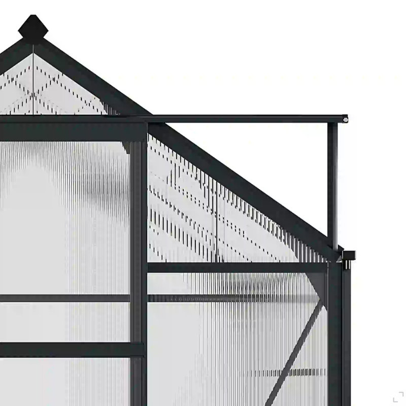 Outdoor Aluminum Walk-In Polycarbonate Greenhouse, 6.6' H x 8.3' W x 6.2' D, Gray