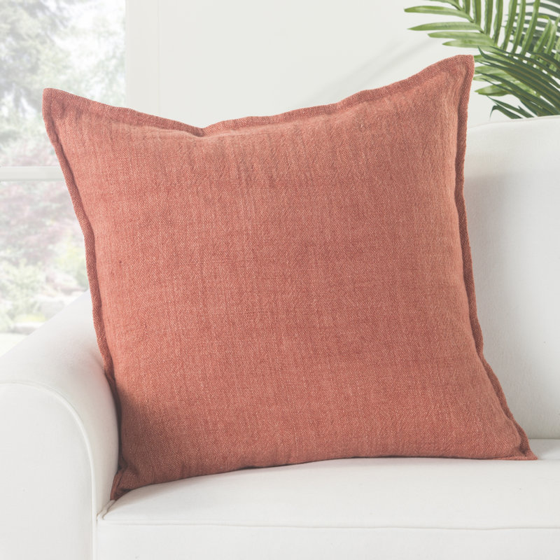Housse de coussin en lin 22 po Avey, Rouge