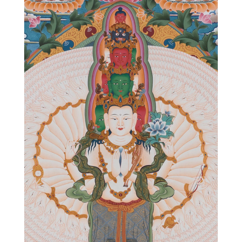 1000 armes Avalokiteswor Thangka (Thangka sans brocart)