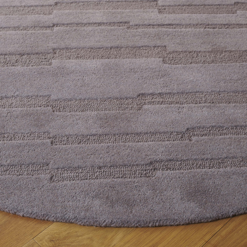 Elona Hand Tufted Wool/Cotton Area Rug in Gray, Round 6'