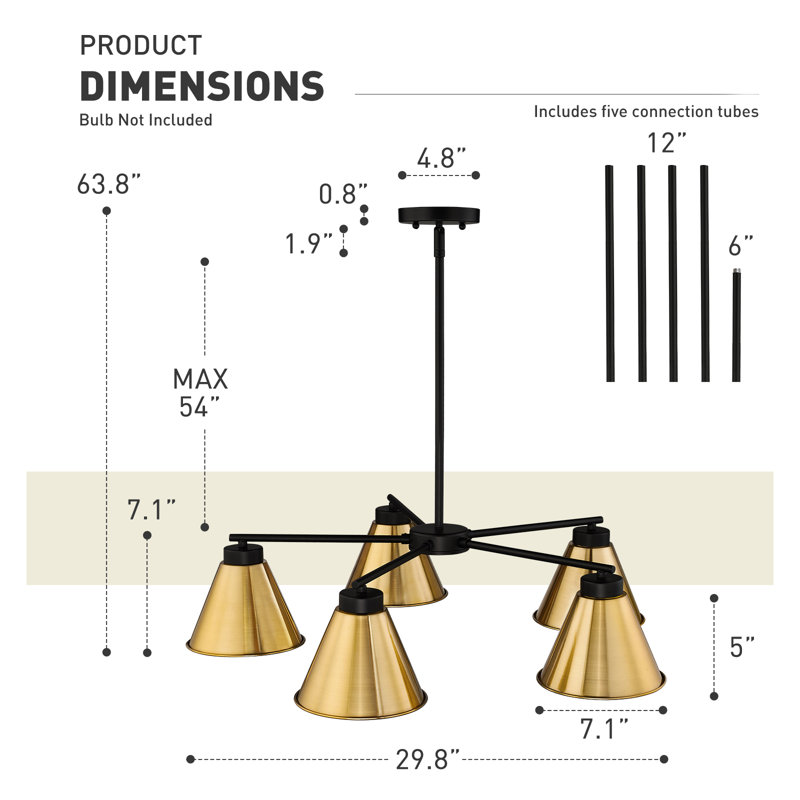 Luminaire suspendu à 5 lumières sriyan