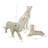 Set of 3 Decorative Ceramic Leopard Figurines – Modern Animal Sculptures for Home Decor, Coffee Table, Shelf or Console Display – White & Gold