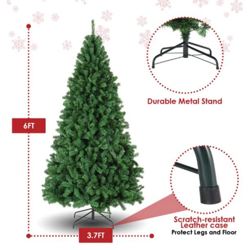 Arbre de Noël artificiel pin en forme de spirale vert 6 pi, arbre de Noël de qualité supérieure avec métal