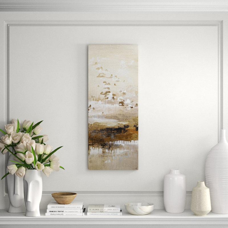 Golden Sunlight 2 Painting by Jennifer Hollack Raboin, 40" H x 16" W x 2" D, Stretched Canvas