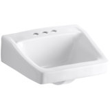 Chesapeake Ceramic 20" Wall Mount Bathroom Sink with Overflow