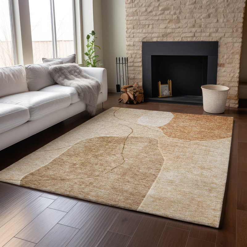 Tapis paprika de qualité supérieure lavable à la machine Prisco, Rectangle 2 pi 6 po x 3 pi 10 po