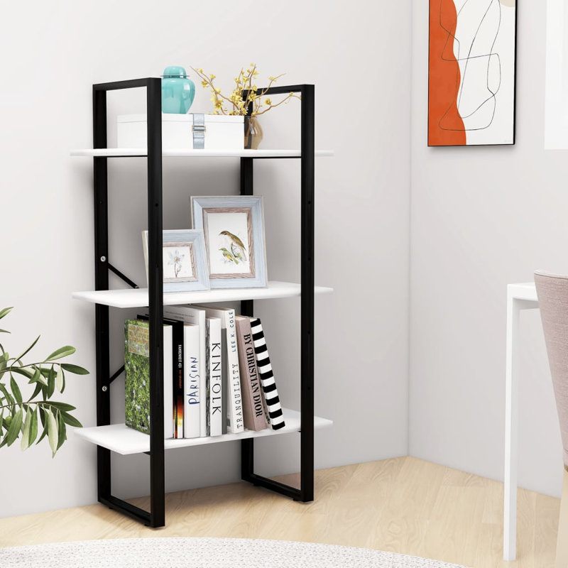 Bibliothèque Canne en bois d'ingénierie, Blanc, (3 tablettes) H 41,3 po x l 23,6 po x P 11,8 po