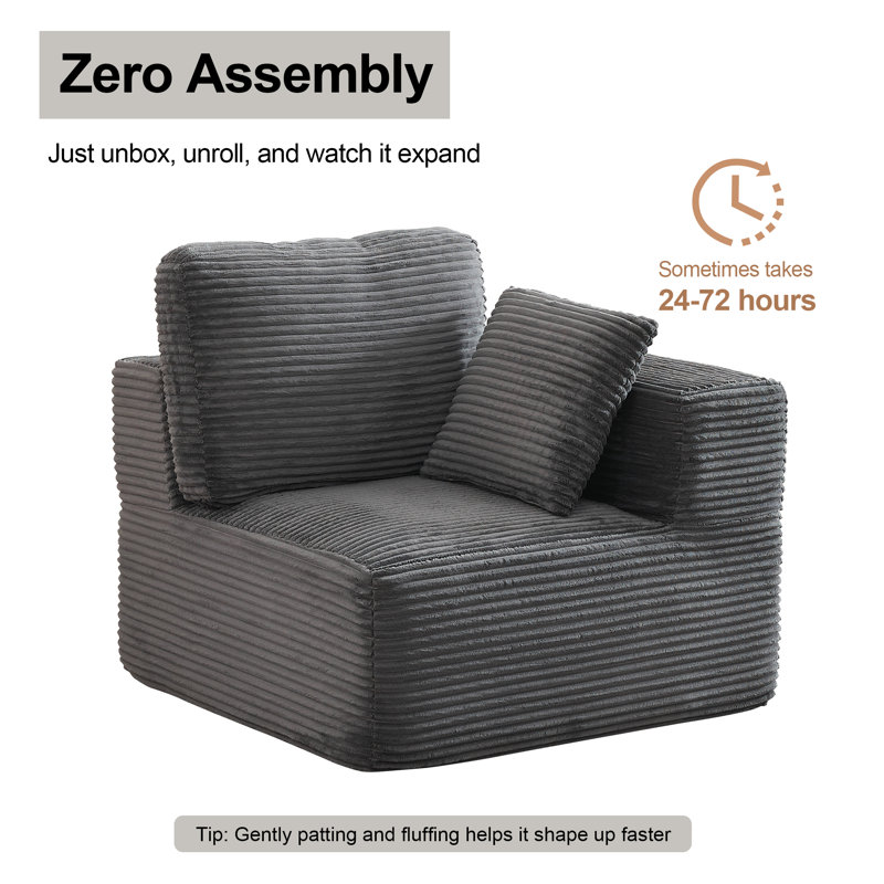 Fauteuil d'appoint Acuna, Gris ardoise