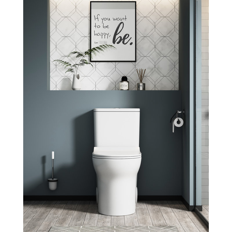 Toilette allongée en céramique, blanche, 1,1 / 1,6 po, hauteur confortable et type blanc allongé, trousse d'installation confortable