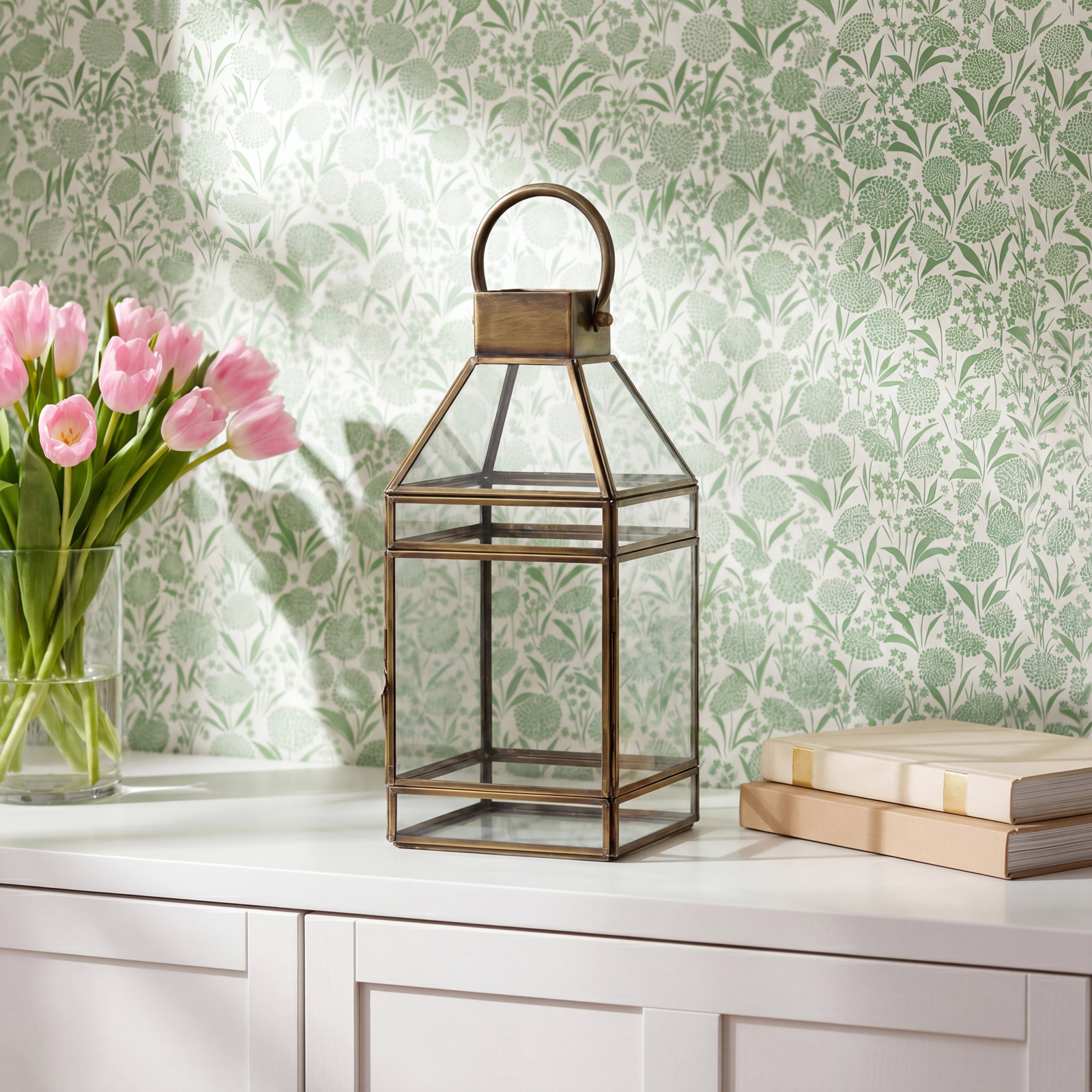 Pottsville Brass Lantern Candle Holder, Small