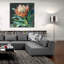 Art mural en verre épique «Deep Protea C» par Danhui Nai, 36 po x 36 po