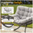 Light Gray Egg Rocking Chair With Ottoman, All-Weather Wicker Lounge & Cushions-1930209300-1930209307
