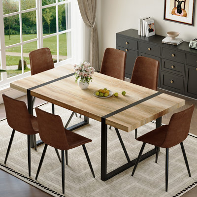 71" Modern Rectangular Dining Table Set
