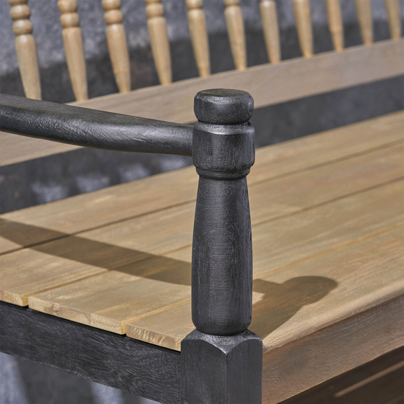 Banc d'extérieur en bois avec tablette intégrée