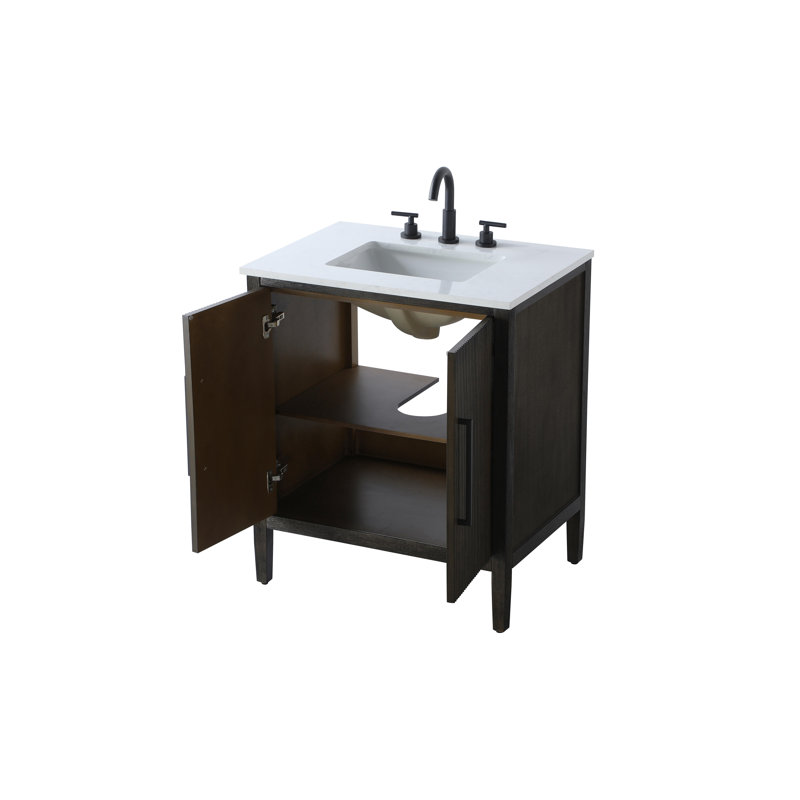 Meuble-lavabo simple 30 po, Chêne chocolat