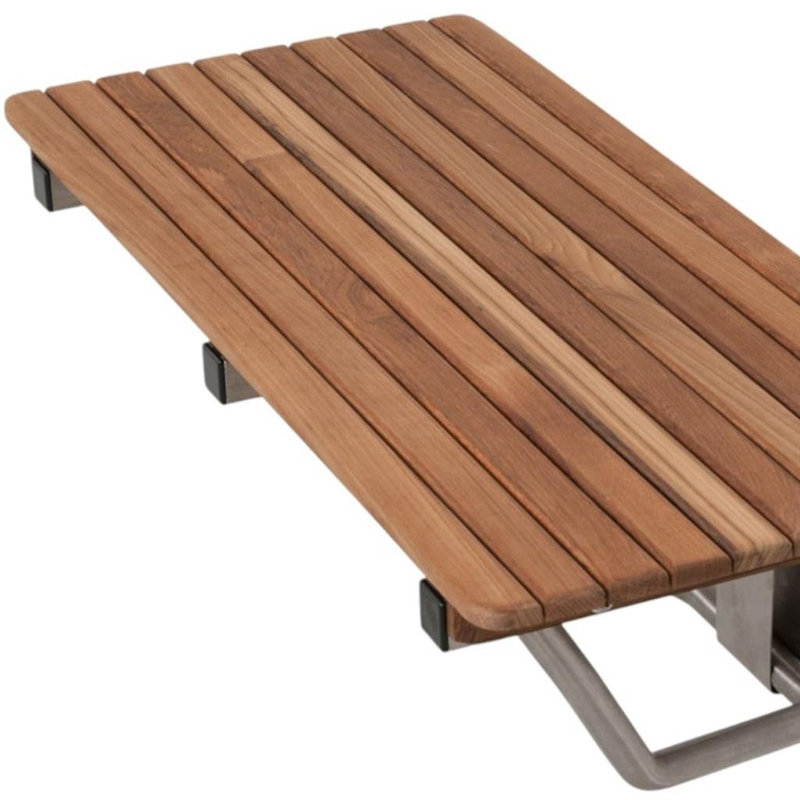 Banc de douche rectangulaire en teck brun 14 po x 26 po