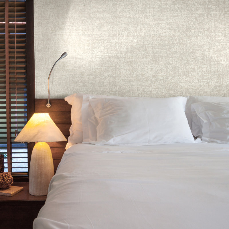 10.05cm x 53cm Metallic Finish Wallpaper Roll, Cream
