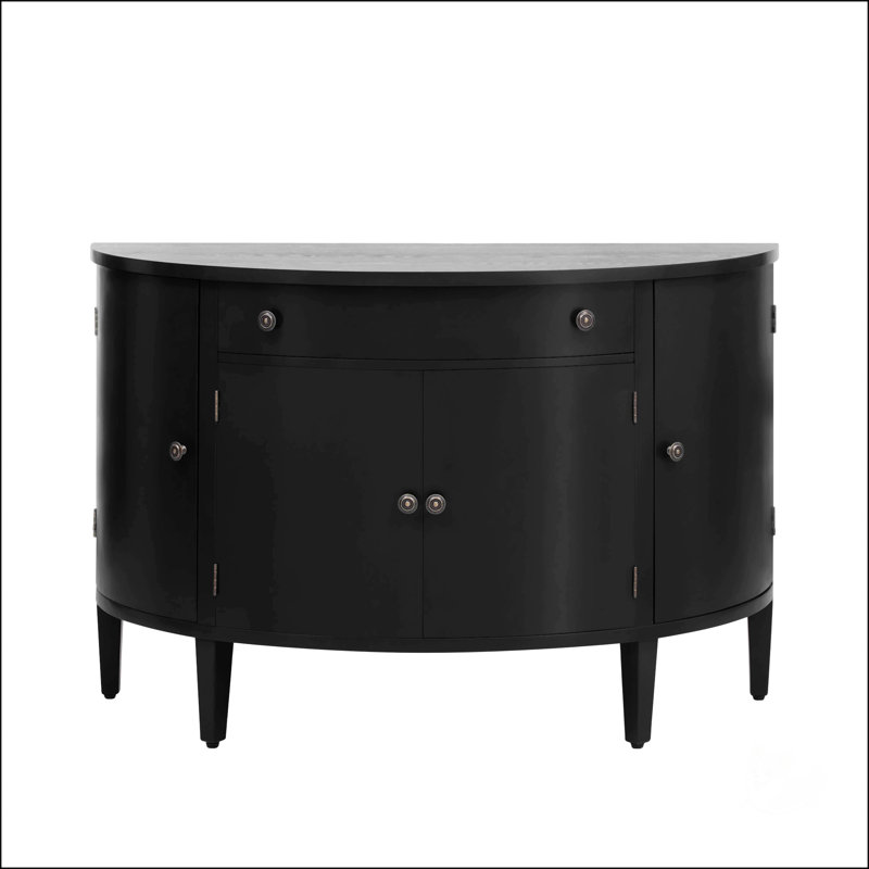 Curved Design Storage Cabinet,Console Table,Sofa Table,Entry Table, Black