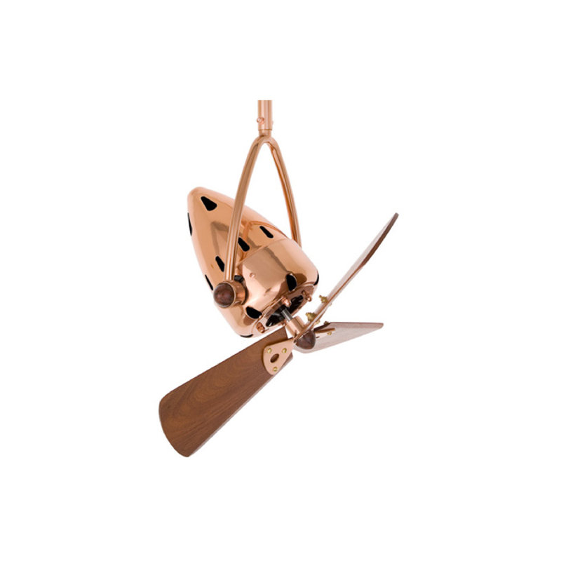 16" Jarold Directional 3 Blade Ceiling Fan, Polished Copper