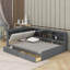 Lit plateforme double avec tête de lit, tablettes et 2 tiroirs-2132892973