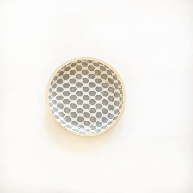 Terrafirma Ceramics Charcoal Geometric Round Coaster