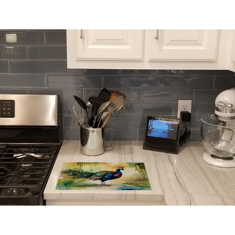 Peacock Glass Cutting Board