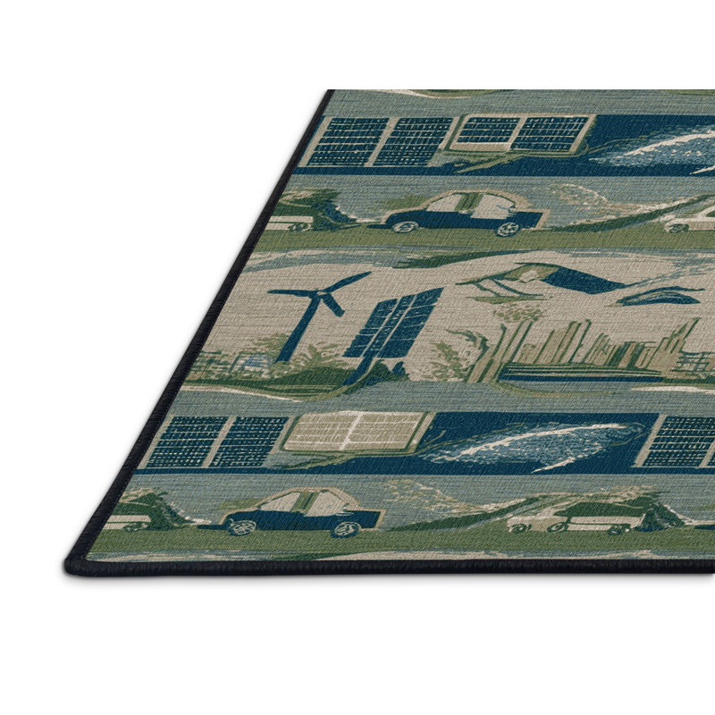 Tapis de transport gris lavable à la machine, Rectangulaire 8 pi x 12 pi