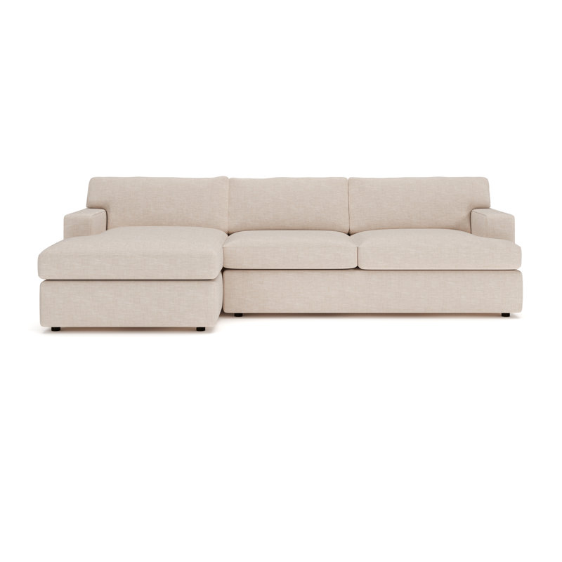 Cleo 2-Piece Upholstered Sectional, Left Hand Facing, Ticket Indigo Heathered Basketweave