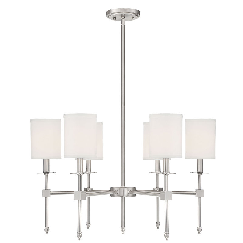 Tatianna 6 - Light Steel Dimmable Chandelier, Satin Nickel
