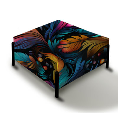 Eclectic Nomad Boho Pattern - Paisley Large Square Ottoman