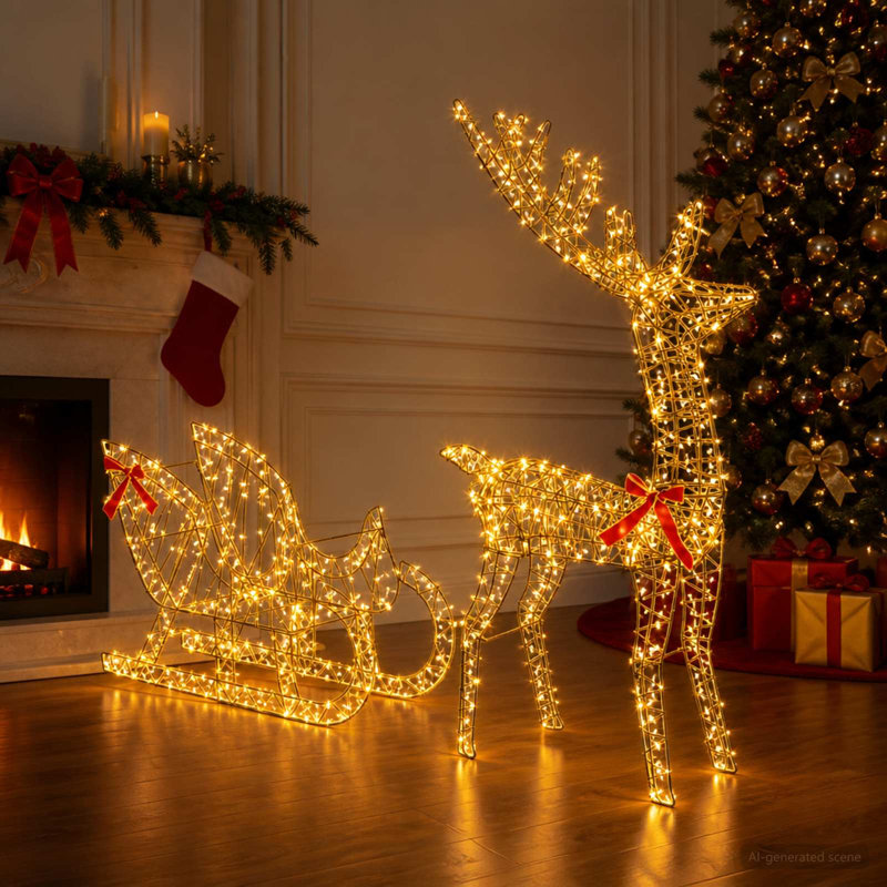 Lighted Reindeer, Brown String