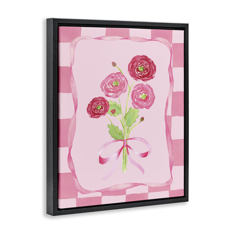 Cadre flottant jolie et douce Renoncule, design par Nina Jacobs, Cadre flottant noir de jais, H 21 po x l 17 po