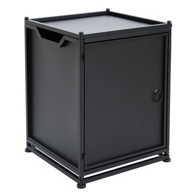 Outdoor Metal Tank Holder Side Table, Matte Black Color, Modern Design With Simple And Precise Look, Multi - Functional Use, Powder Coated Iron, 15.62 X 22.36 Dimensions Look Utility, Purpose, Iron