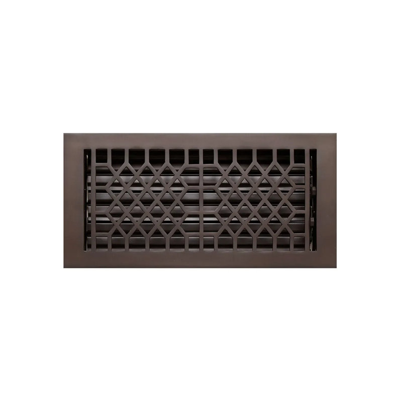Registre de plancher en métal, Bronze huilé, 4 po x 8 po