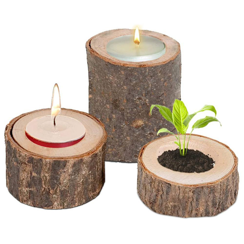 Bougeoirs en bois pour bougeoirs, Oui